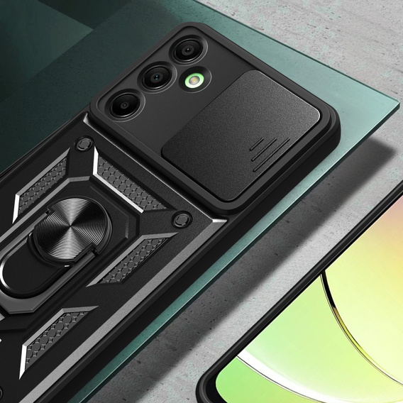 Husă blindată pentru Samsung Galaxy A16, CamShield Slide, negru