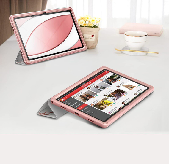 Huse pentru Samsung Galaxy Tab A7, Suritch Full Body Basic Marble, roz
