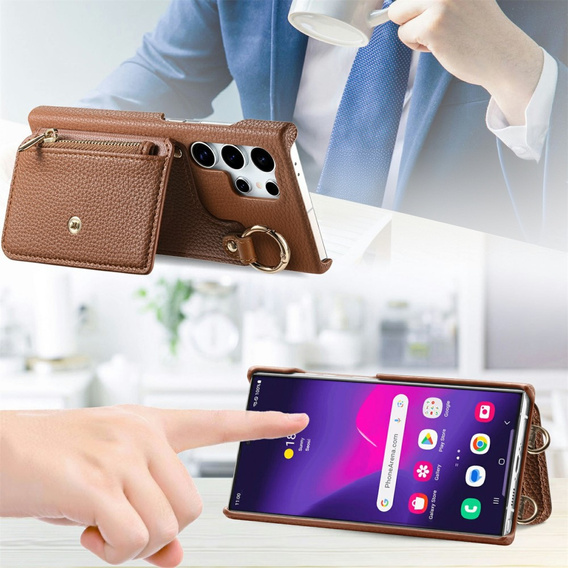 Huse pentru Samsung Galaxy S25 Ultra, GKK Leather, negru