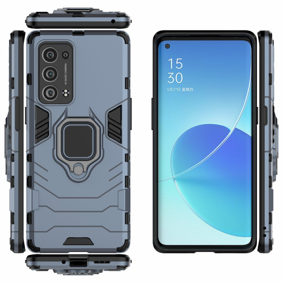 Huse pentru Oppo Reno6 Pro 5G / Pro+ 5G, Kickstand Ring, albastru