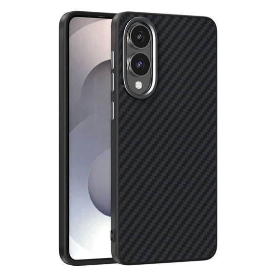 Carcasa ABEEL pentru Samsung Galaxy S25 Edge, Carbon Fiber, pentru MagSafe, negru