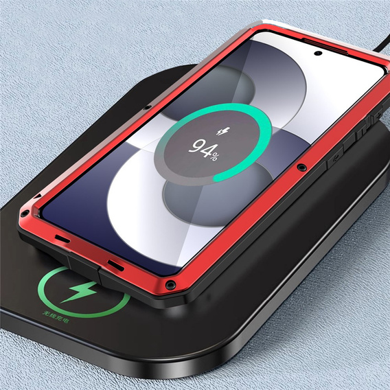 Husă blindată cu sticlă încorporată pentru Samsung Galaxy S26 Plus, roșu