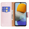 Cu clapetă pentru Samsung Galaxy M33 5G, Wallet Litchi Magnet, roz rose gold