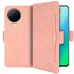 Cu clapetă pentru Infinix Note 12 2023, Card Slot, roz