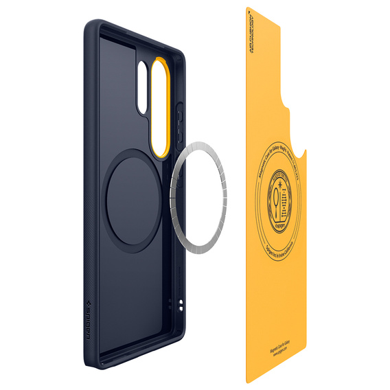 Carcasă Spigen pentru Samsung Galaxy S25 Ultra, Nano Pop MagSafe, albastru închis + sticlă temperată 9H