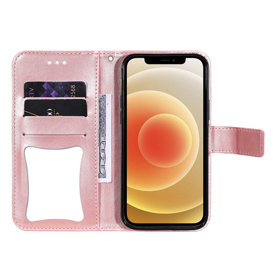 Cu clapetă pentru Oppo Reno5 Z / A94 / A95 5G, Mandala, roz rose gold