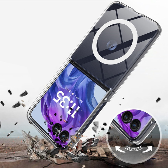 Husă pentru Motorola Razr 60 Ultra, Fusion Hybrid Case, pentru MagSafe, transparentă