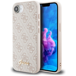 GUESS Huse pentru iPhone 16E, 4G Metal Gold Logo, roz
