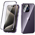 Husa pentru iPhone 15 Pro Max, Magnetic Dual Glass, violet