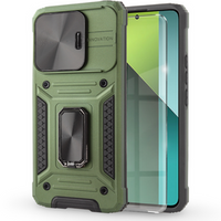 Husă blindată pentru Xiaomi Redmi Note 13 Pro 5G, CamShield Slide, verde