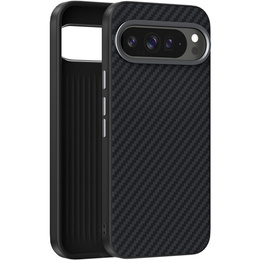 Husă pentru Google Pixel 10 / 10 Pro, ABEEL, pentru MagSafe, cu textură de carbon, negru