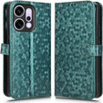Husă cu clapetă pentru Oppo Reno 14, Wallet Rhombus, verde