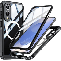 Husă pentru Samsung Galaxy S25 Edge, Shockproof, cu sticlă, pentru MagSafe, negru