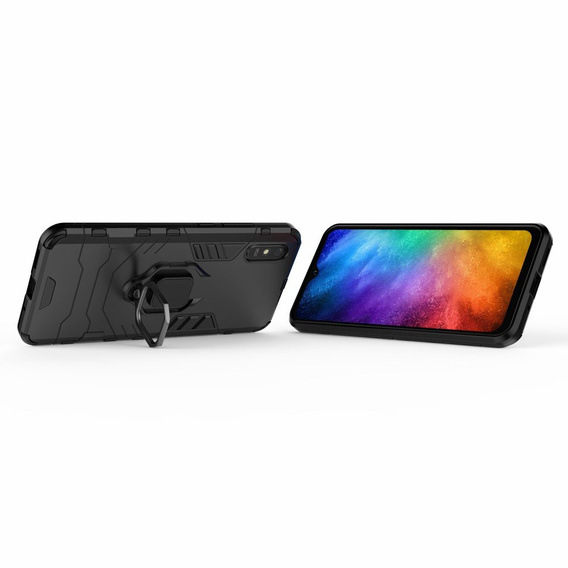 Huse pentru Xiaomi Redmi 9A, Kickstand Ring, negru