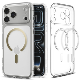 Carcasă Spigen pentru iPhone 17 Pro Max, Ultra Hybrid MagSafe, transparentă / aurie