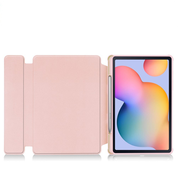 Husă pentru tastatură pentru Samsung Galaxy Tab S6 Lite 2024 / 2022 / 2020, Rotary 360° Leather, roz rose gold