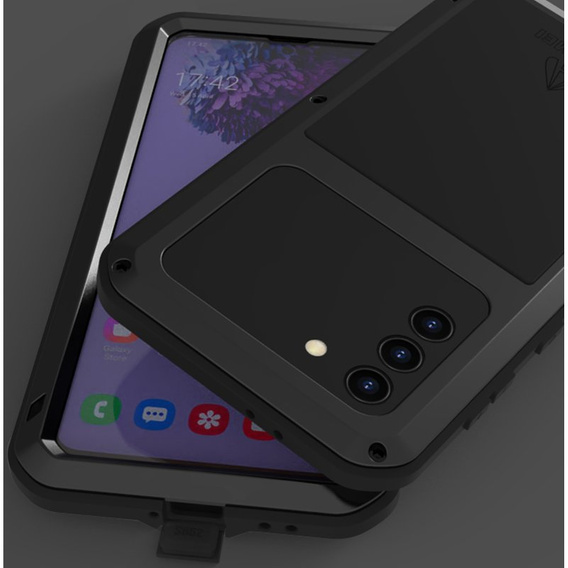 Love Mei Huse pentru Samsung Galaxy S21+ Plus, armored with glass, negru