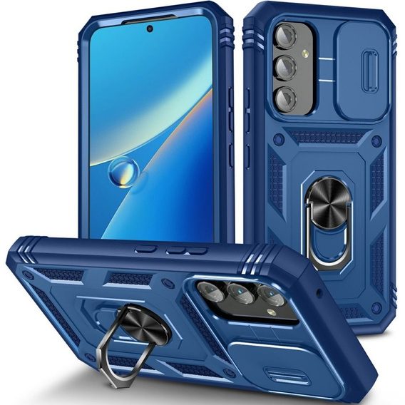 Husă blindată pentru Samsung Galaxy A54 5G, CamShield Slide, albastru