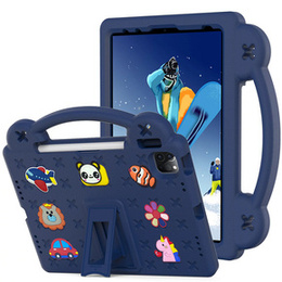 Husă pentru copii pentru iPad Air 10.9" 2022/2020 (5/4 gen.) / Pro 11" 2022/2021/2020 (4/3/2 gen.), Cute Patterns, cu suport, albastru închis