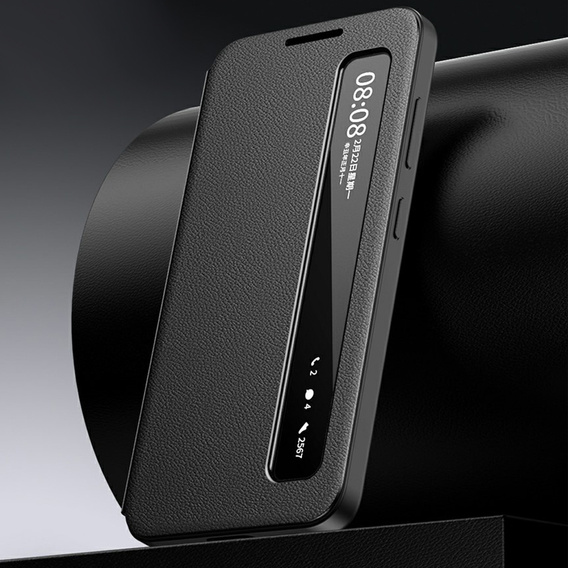 Husă din piele Smart View Window pentru Samsung Galaxy S26 Plus, negru