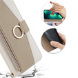 Carcasă flip pentru iPhone 7 / 8 / SE (2020) / SE (2022), Wallet Zipper Pocket, cu oglindă, alb