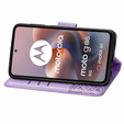 Cu clapetă pentru Motorola Moto G86 5G, Butterfly, violet