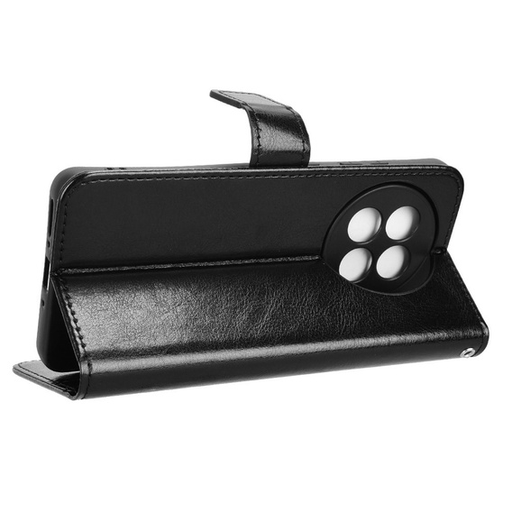 Cu clapetă pentru OnePlus 13R, Crazy Horse Wallet, negru