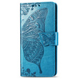 Cu clapetă pentru Xiaomi Redmi 9, Butterfly, albastru