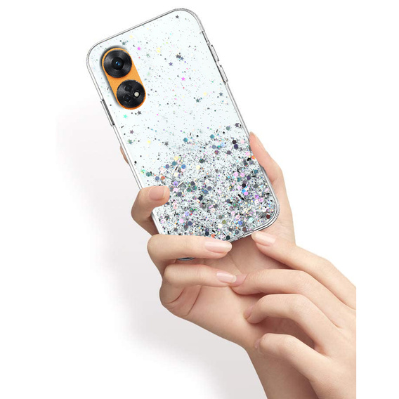 Huse pentru Oppo Reno8 T, Glittery, transparentă