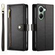Cu clapetă pentru Xiaomi Poco X7 Pro 5G, Wallet Zipper Pocket, negru