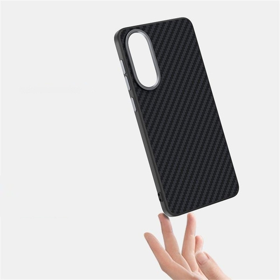 Carcasa ABEEL pentru Samsung Galaxy S25 Edge, Carbon Fiber, pentru MagSafe, negru