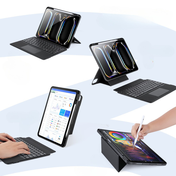 Husă pentru tastatură pentru Apple iPad Pro 13" 7th gen 2024, Dux Ducis DK Series, negru