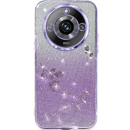Husă pentru Realme 11 Pro 5G / Pro+ 5G, Glitter Flower, violet
