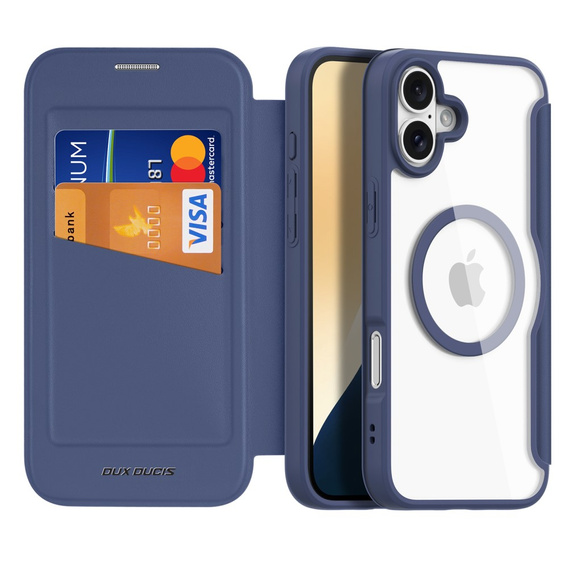 Dux Ducis Huse pentru iPhone 16, Skin X Pro, MagSafe, albastru închis