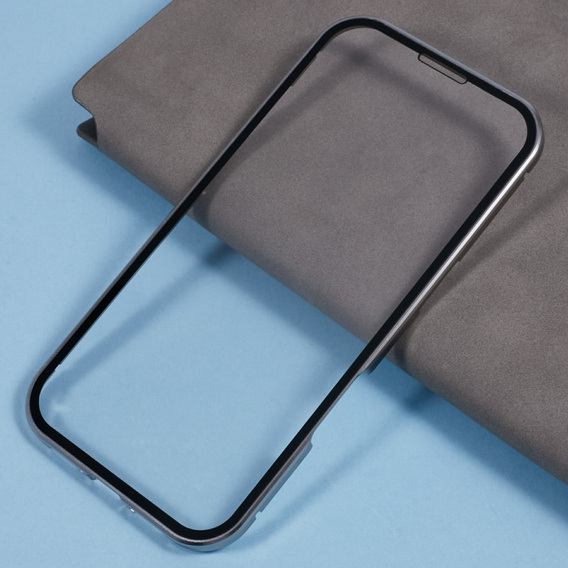 Carcasa Magnetic Dual Glass MagSafe pentru iPhone 16 Pro Max, titan