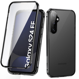 Husa pentru Samsung Galaxy S24 FE, Magnetic Dual Glass, negru