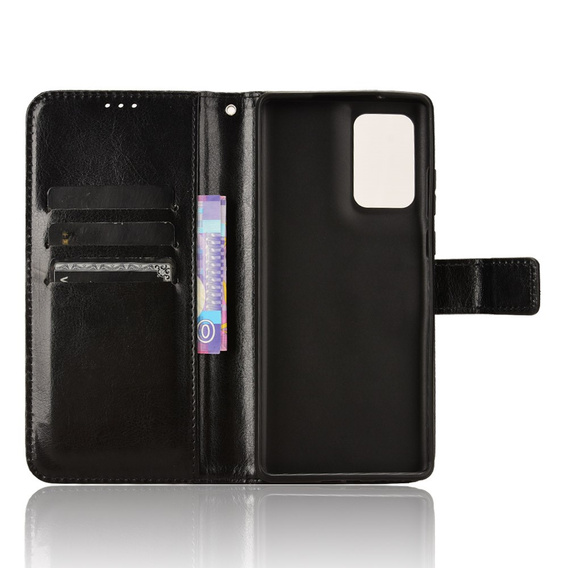 Cu clapetă pentru Motorola Edge 50 Fusion 5G, Crazy Horse Wallet, negru