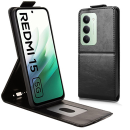 Carcasă flip pentru Xiaomi Redmi 15 5G / 4G, carcasă flip, negru