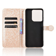 Husa cu clapetă pentru Motorola Moto G86 Power 5G, Wallet Rhombus, de aur