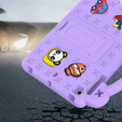 Husă pentru copii pentru iPad mini 7.9" 2019/2015/2014/2013/2012 (5/4/3/2/1 gen.), Cute Patterns, cu suport, violet