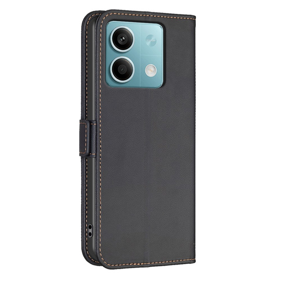 Husa cu clapetă pentru Xiaomi Redmi Note 13 5G, BINFEN Wallet, negru