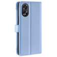 Cu clapetă pentru Oppo A38 / A18 4G, Wallet Zipper Pocket, albastru