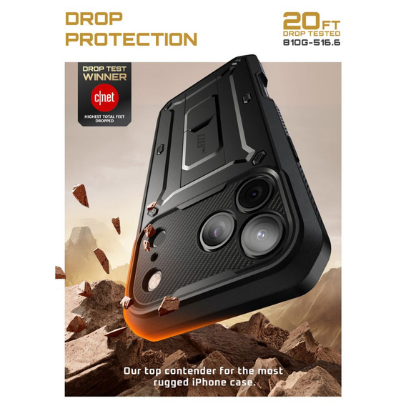 Carcasă Supcase pentru iPhone 17 Pro Max, Unicorn Beetle Pro, negru