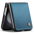 Husă pentru Samsung Galaxy Z Flip7 FE / Z Flip6, CASEME Litchi Leather, albastru