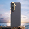 Husă din piele pentru Samsung Galaxy S25, leather hybrid, gri