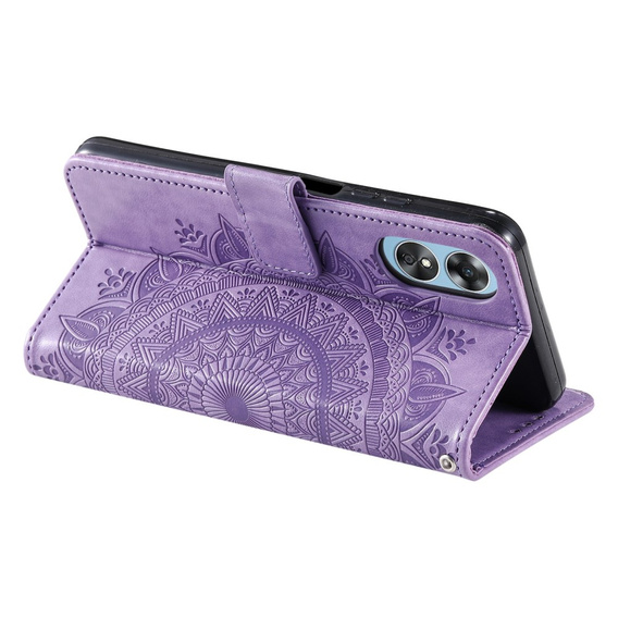 Cu clapetă pentru Oppo A17, Mandala, violet