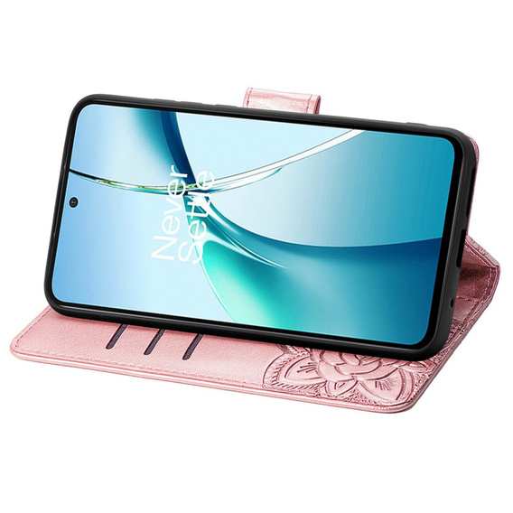 Cu clapetă pentru Xiaomi Redmi Note 14 4G, Butterfly, roz rose gold