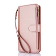 Cu clapetă pentru Samsung Galaxy S24 Ultra, Wallet Zipper Pocket RFID, cu curea de umăr, negru