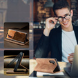 Husa CASEME pentru Huawei P30 Pro, Leather Wallet Case, maro