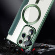 Cu clapetă pentru Samsung Galaxy S23 Ultra, RFID Wallet MagSafe CamShield, verde